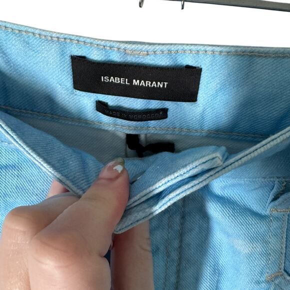 NWT Isabel Marant Short Neida Blue Embroidered Micro FR 42 US 10 Festival Summer - Picture 8 of 14